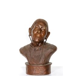 Paul Oestreicher, Touching Leaves Woman, Bronze Sculpture with Patina