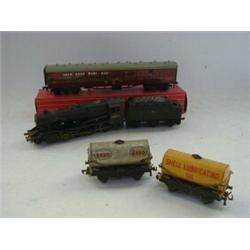 A HORNBY DUBLO 2-8-0 LOCOMOTIVE, No.48073, and tender, with boxed/unboxed rolling stock and track...