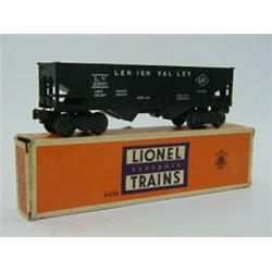 A BOXED LIONEL TRAINS HOPPER CAR, No.6456, 'Lehigh Valley' decals, O Gauge  30-40...