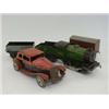 A HORNBY 0-4-0 LOCOMOTIVE AND TENDER, No.45746, O Gauge clockwork, two wagons a Mettoy car and ti...