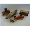 Image 1 : A TINPLATE MOON-RIDER SPACE SHIP, with approximately twelve other unboxed tinplate toys, includin...