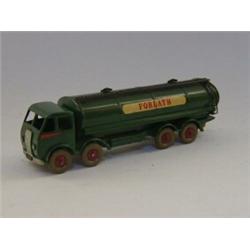 A DINKY SUPERTOYS FODEN TANKER, dark green livery, 'Fordath' decals, red hubs, (re-painted and re...