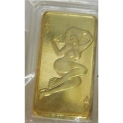GOLD CLAD PIN-UP GIRL - 100 MILLS GOLD - 5 GRAMS TTL IN PLASTIC CASE