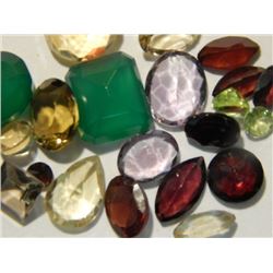 ASSORTED GEMS STONES - ASSORTED FACET CUTS & COLOR COLORS  - READY FOR SETTING - ORANGE LABEL