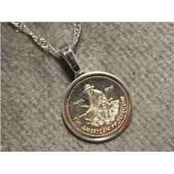 NECKLACE - ROUND.999 SILVER AMERICAN PROSPECTOR ROUND NECKLACE - 1 GRAM ROUND