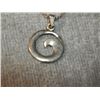 Image 2 : NECKLACE - SILVER - HAND CRAFTED DOUBLE SIDED SWIRL - ON CHAIN WITH SPINNING LOCK CLASP - RETAIL ~$6