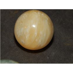 POLISHED STONE ORB ~1.25" DIAMETER - YELLOW