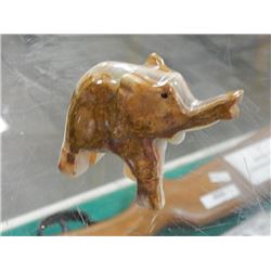 HAND CRAFTED CARVED TIGER'S EYE - ELEPHANT - 748CT - APPROX. 4" X 3" X 2" - 2 PAWS AS-IS
