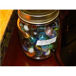 JAR OF COLLECTABLE AND OTHER MARBLES - MAY CONTAIN PEEWEE'S, LARGE AND OTHER RARE ONES