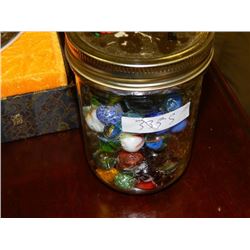 JAR OF COLLECTABLE AND OTHER MARBLES - MAY CONTAIN PEEWEE'S, LARGE AND OTHER RARE ONES
