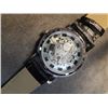 Image 2 : WATCH - NEW MEN'S SKELETON 2-SIDED WATCH - WITH BLACK LEATHER STRAP