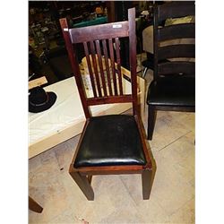 NEW MAHOGANY AND LEATHER SIDE CHAIR
