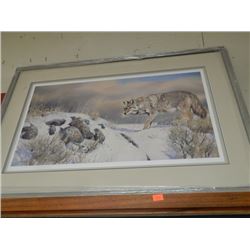 FRAMED LIMITED EDITION PRINT - SHARP EYES - COYOTE - NANCY GLAZIER - GALLERY ESTIMATE - $625