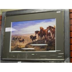 FRAMED LIMITED EDITION PRINT - DOUBLE DARE - JIM RAY - GALLERY ESTIMATE - $625