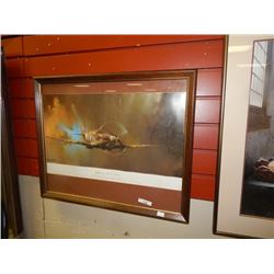 FRAMED PRINT - 1990 BARRIE CLARK PRINT "SPITFIRE"