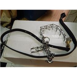 DOG LEASH AND RESTRAIN COLLAR (19" LONG)