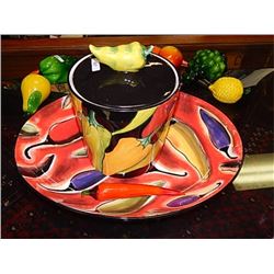 CERAMIC ICE BUCKER AND TRAY