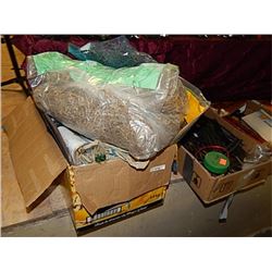 BOX OF ASSORTED LANSCAPING AND MORE FOR STAGING TRAIN