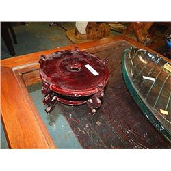 MAHOGANY PLANT STANDS - 6" DIAMETER - 4" TALL - NEW