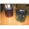 Image 2 : ORNAMENTS - 12 PC  -AND JARS OF COLORED GLASS
