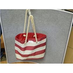 RED & WHITE BEACH TOTE