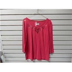 XL George Dk Pink Sequined at neck