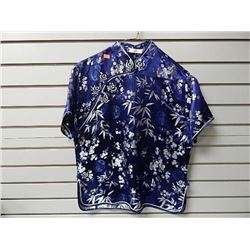 ADH San Francisco Silky Blue/Silver Chinese style top