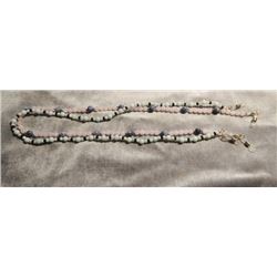 EYE GLASS CHAIN - GENUINE NATURAL GEMSTONES OR FRESH WATER PEARLS - EACH  APPROX 23" LONG  - GROUPED