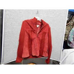 JACKET - COLD WATER CREEK - SUEDE AND SWEATER - RED - SZ L