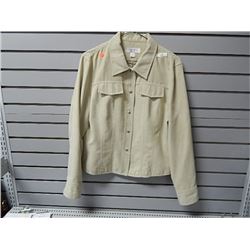 Sz 12 Concepts Cream suede blazer style top