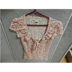 SEE THROUGH PINK TOP WITH BOW - URBAN BEHAVIOUR - SIZE MEDIUM