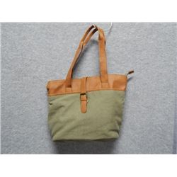 PURSE - USED - DENVER HAYES - GREEN WITH RUST TRIM AND CLOTH