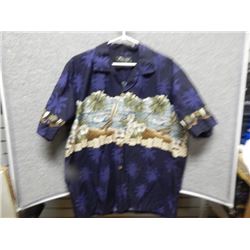 HAWAIIAN SHIRT - MENS - FAVANT - BLUE - X-LARGE