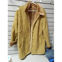 Tan suede sheepskin style coat