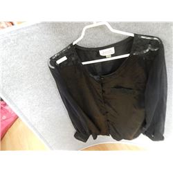 BLACK SHEER LONG SLEEVE BLOUSE
