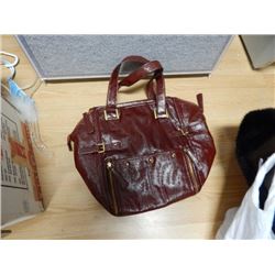 PURSE - SHINY - BURGANDY - NEW