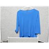 Image 2 : LADIES TOP - COWL COLLAR - BLUE - MEDIUM