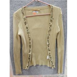 SWEATER WOMANS - BELLDINI - BROWN PULL OVER WITH BEADS - SIZE L