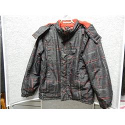 JACKET MENS - GEORGE - RED AND BLACK JACKET WITH REMOVABLE HOOD - SIZE L