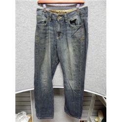 JEANS MENS - MACHINE - BLUE FADED JEANS WITH BROWNISH FADING - SIZE 28/30 (2ND PAIR)