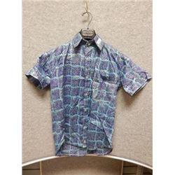 SHIRT MENS - (NO TAG) - BLUE PRINT SHIRT - SIZE (NO TAG) M
