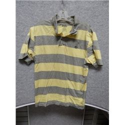 SHIRT MENS - B.U.M. - YELLOW AND GRAY STRIPED SHIRT - SIZE M