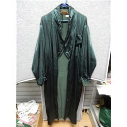 HOUSE COAT - SILK AND SATIN - GREEN - SIZE S