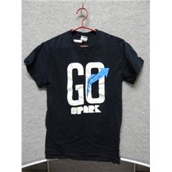 SHIRT MENS - GILDAN - BLACK "GO SPARK" SHIRT - SIZE S