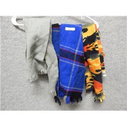 SCARFS - BLUE PLAID, GRAY, AND FLAME (3 PEICE)