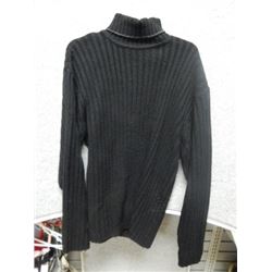 SWEATER MENS - POINT ZERO - BLACK LONG NECK SWEATER - SIZE XL