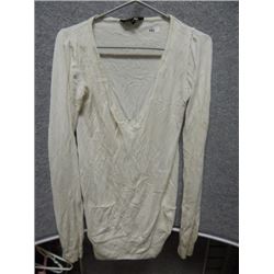 SHIRT WOMANS - G:21 - WHITE LONG SLEEVE SHIRT WITH SMALL POCKETS ON FRONT - SIZE L