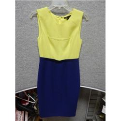 DRESS WOMANS - BCBGMAXAZRIA - YELLOW AND BLUE DRESS - SIZE 04