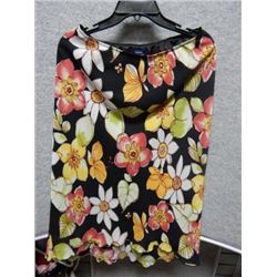 SKIRT WOMANS - REITMANS - FLOWER BLACK SKIRT - SIZE 9