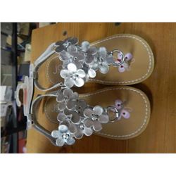 SHOES - NEW - CHILD'S - JOE - SILVER FLOWER SANDLES - SIZE 8
